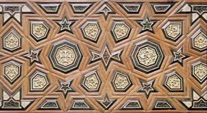 Coppia di persiane da una chiesa (legno intarsiato con avorio ed ebano) (dettaglio)